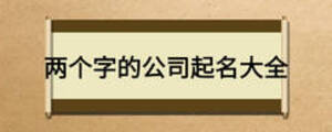 兩個(gè)字的公司起名大全