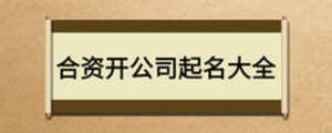 合資開(kāi)公司起名大全