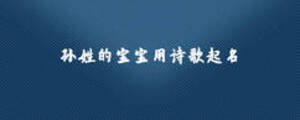 孫姓的寶寶用詩歌起名