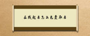 在線起名怎么免費(fèi)取名