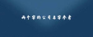 兩個字的公司名字參考