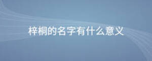 梓桐的名字有什么意義