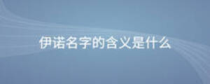 伊諾名字的含義是什么