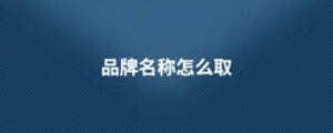 品牌名稱(chēng)怎么取