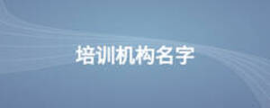 培訓(xùn)機構(gòu)名字