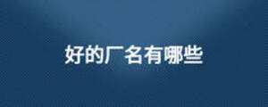 好的廠名有哪些