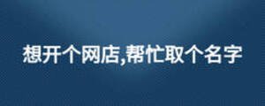 想開個網(wǎng)店,幫忙取個名字