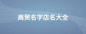 商貿(mào)名字店名大全