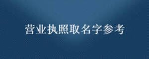 營業(yè)執(zhí)照取名字參考