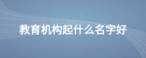 教育機(jī)構(gòu)起什么名字好