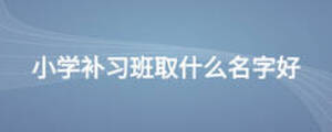 小學(xué)補(bǔ)習(xí)班取什么名字好