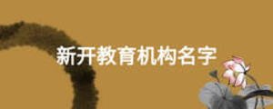 新開教育機(jī)構(gòu)名字