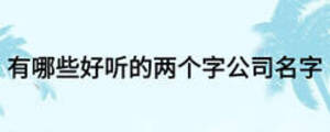 有哪些好聽的兩個(gè)字公司名字