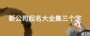 新公司起名大全集三個(gè)字