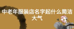 中老年服裝店名字起什么簡(jiǎn)潔大氣