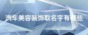 汽車(chē)美容裝飾取名字有哪些