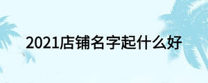 2021店鋪名字起什么好
