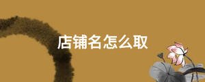 店鋪名怎么取