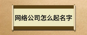 網絡公司怎么起名字