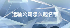 運(yùn)輸公司怎么起名字