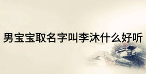 男寶寶取名字叫李沐什么好聽(tīng)