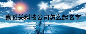 嘉峪關(guān)科技公司怎么起名字