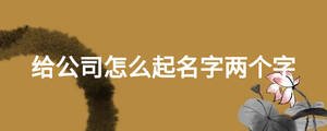 給公司怎么起名字兩個(gè)字