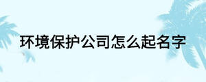 環(huán)境保護(hù)公司怎么起名字