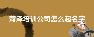 菏澤培訓(xùn)公司怎么起名字