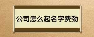 公司怎么起名字費(fèi)勁