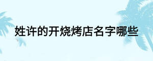 姓許的開(kāi)燒烤店名字哪些