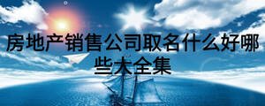 房地產(chǎn)銷售公司取名什么好哪些大全集