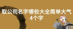 取公司名字哪些大全簡(jiǎn)單大氣4個(gè)字