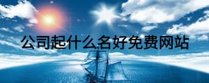 公司起什么名好免費網(wǎng)站