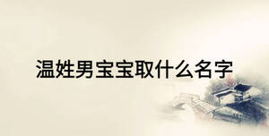 溫姓男寶寶取什么名字