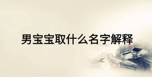 男寶寶取什么名字解釋