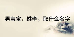 男寶寶，姓李，取什么名字