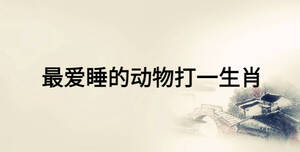 最愛(ài)睡的動(dòng)物打一生肖