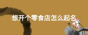 想開個(gè)零食店怎么起名