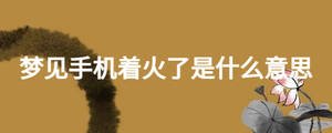 夢(mèng)見(jiàn)手機(jī)著火了是什么意思