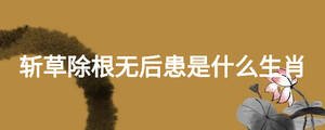 斬草除根無(wú)后患是什么生肖
