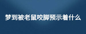 夢到被老鼠咬腳預(yù)示著什么