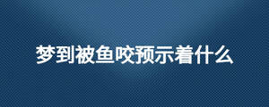 夢到被魚咬預示著什么