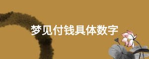 夢見付錢具體數(shù)字