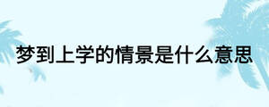 夢(mèng)到上學(xué)的情景是什么意思