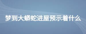夢(mèng)到大蟒蛇進(jìn)屋預(yù)示著什么