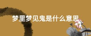 夢(mèng)里夢(mèng)見鬼是什么意思