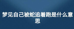 夢(mèng)見(jiàn)自己被蛇追著跑是什么意思