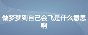 做夢(mèng)夢(mèng)到自己會(huì)飛是什么意思啊