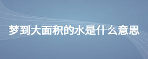 夢(mèng)到大面積的水是什么意思